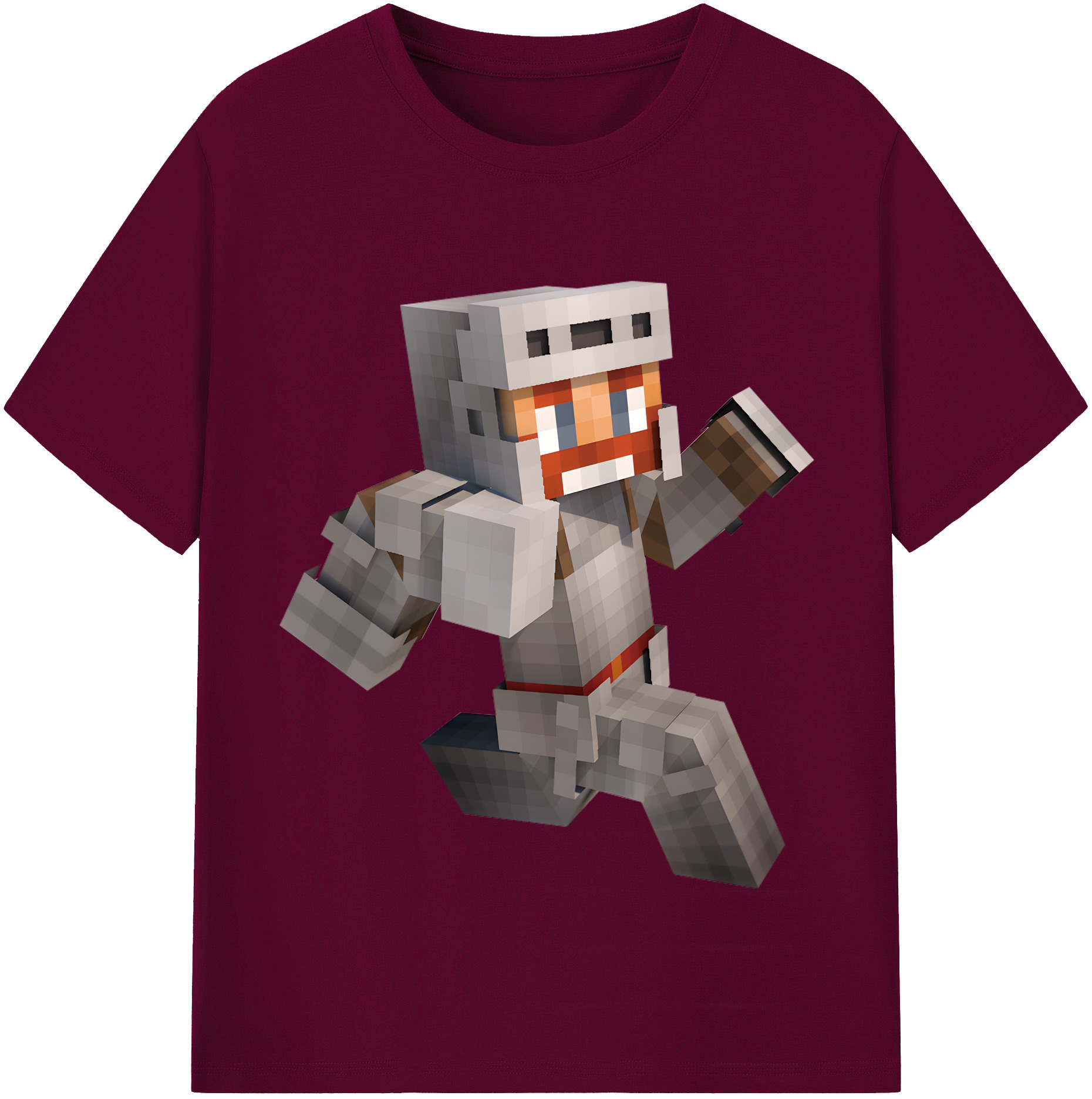 （画像用） マインクラフト ブロックの世界 Minecraft MC Block world レディースカジュアルプリントTシャツ（綿100％）
